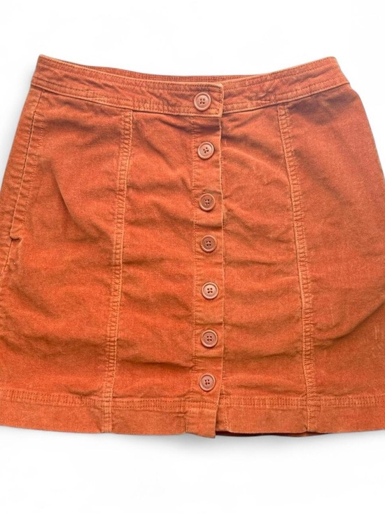 Knox Rose Dresses & Skirts - Orange Corduroy Button Front High Waist Mini Skirt Size 6